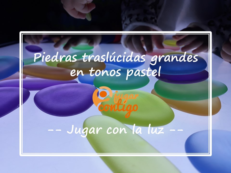 Piedras traslúcidas grandes en tonos pastel (Jugar con la luz)