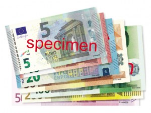 Billetes de Euro para jugar